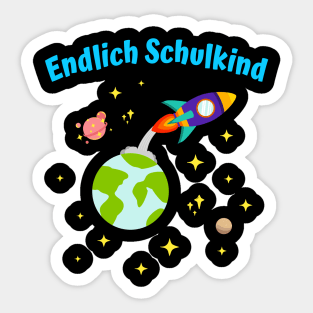 Endlich Schulkind Rakete Einschulung Kinder Sticker